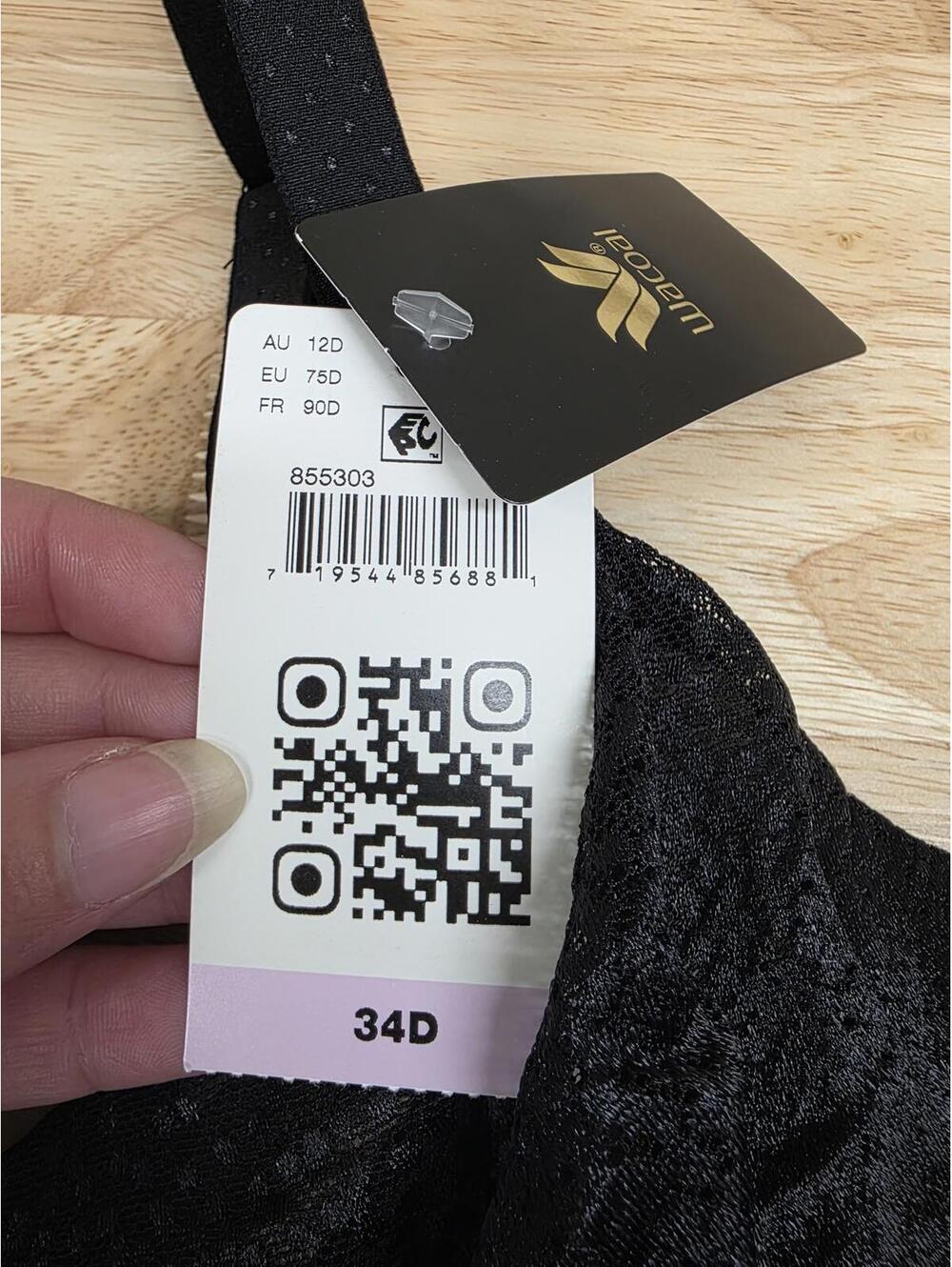 Wacoal Back Appeal Women’s Underwire Smoothing Bra Black 34D - Picture 3 of 4